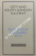 Book cover of City and South London Railway - Re-opening December 1924 by London Underground